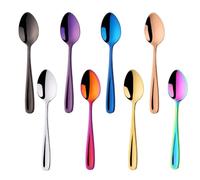 8 Cucharas de Café y Mantequilla de Maní, Mezcladoras de Huevos, de Acero Inoxidable, Utensilios de Cocina Coloridos para Postre
