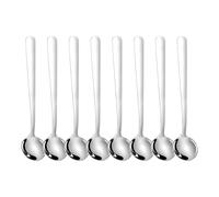 8 cucharas de espresso, pequeñas cucharas de café, cucharas pequeñas de acero inoxidable, tamaño pequeño, práctico cucharón de sopa, postre simple para tarros de especias, sal, azúcar, miel, yogur o