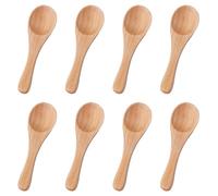 8 Cucharas de Madera Pequeñas, 10 x 3 cm Color Madera Cucharas de Madera Minicucharas para Condimentos Cucharas Pequeñas Utensilios de Madera para Servir Especias Salsas Azúcar y Miel