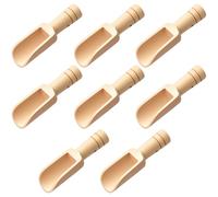 8 cucharas de madera pequeñas, mini palas de madera, cucharas de sal de baño, mini cucharas de bambú para sal, café, especias, té