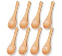 8 cucharas pequeñas de madera de 3.5 pulgadas, mini cucharas de madera de madera, cuchara de café pequeña para tarros, té, miel, café, azúcar, helado, salsas, cocina