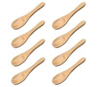 8 cucharas pequeñas de madera de 3.7 pulgadas, cuchara de especias hecha a mano, mini cuchara para salsas, miel, té, café, helado
