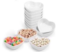 8 cuencos de cerámica con patrón de corazón para el día de San Valentín, plato lateral multiusos para servir en forma de corazón, cuencos de condimento para dulces y sushi para fiesta de cumpleaños