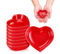 8 cuencos de cerámica con patrón de corazón para el día de San Valentín, plato lateral multiusos para servir en forma de corazón, cuencos de condimento para dulces y sushi para fiesta de cumpleaños