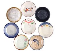 8 cuencos para salsas de soja, cuencos de cerámica, cuencos de cerámica, cuencos para salsas de cerámica, cuencos de sushi, cuencos de 10 cm de diámetro, cuencos para condimentos, salsa de soja,