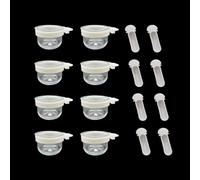 8 cuencos transparentes extraíbles para pájaros pequeños, alimentador de alimentos para loros con 8 tazas pequeñas para canarios, pinza, loro, animales pequeños
