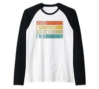 8º cumpleaños Six Seven Boy I'm 8 Year Old Bruh 6 7 Bday Kids Camiseta Manga Raglan
