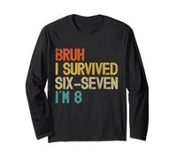8º cumpleaños Six Seven Boy I'm 8 Year Old Bruh 6 7 Bday Kids Manga Larga