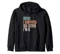 8º cumpleaños Six Seven Boy I'm 8 Year Old Bruh 6 7 Bday Kids Sudadera con Capucha