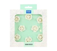8 Decoraciones para Tarta de Rosas de Azúcar Blancas PME, 32 mm