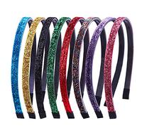 8 diademas coloridas y finas con lentejuelas para el pelo para mujeres y niñas, diseño de arcoíris, para festivales, fiestas, regalos