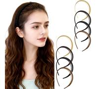 8 Diademas para Mujer Antideslizantes con Púas - Diadema Fina de Plástico Reciclado que no se Desliza - Para Mujeres, Niñas, Cabello Ondulado