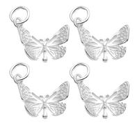 8 dijes de mariposa de plata de ley, varios dijes para hacer joyas, estilos vintage y pulidos, accesorios de joyería de bricolaje