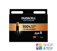 8 Duracell Optimum AAA LR03 Baterías Alcalinas Mx2400 1.5V Exp 2032 8Un NUEVO