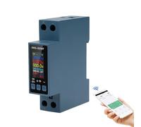 8 en 1 40A medidor de consumo electrico wifi 220V AC contador electrico wifi con sobretensión sobretemperatura sobrecorriente y protección contra fallos de alimentación (KWS-303 azul)