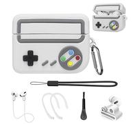 [8 en 1] Funda para AirPods Pro 2, MOWYEOK Retro Consolas de Juegos Diseño Suave Funda Protectora de Silicona Suave Resistente a los Arañazos y a los Golpes Protección Completa Para Apple Airpods Pro