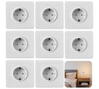 8 enchufes empotrados 1 compartimento con protección para niños, protección de contacto estándar de la UE, 250 V, color blanco, empotrable, 82 × 82 mm, enchufe de pared para salón, cocina, oficina