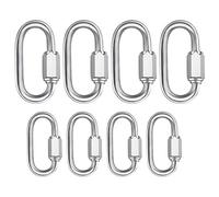 8 eslabones rápidos de acero inoxidable 304 M6 M4 con mosquetón, conectores de cadena rápidos, resistentes en forma de D, ganchos de escalada
