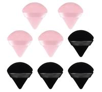 8 Esponja Maquillaje,Soplos de Polvo,Triángulo Polvos Puffs,Maquillaje Puff,Esponjas Maquillaje para Polvos Sueltos, Maquillaje, Crema, Rubor(Negro y Rosa)