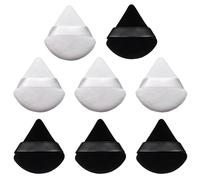8 Esponja Maquillaje,Soplos de Polvo,Triángulo Polvos Puffs,Maquillaje Puff,Esponjas Maquillaje para Polvos Sueltos, Maquillaje, Crema, Rubor(Negro y Blanco)