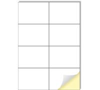 8 etiquetas por hoja, 25 hojas A4, etiquetas de papel blanco imprimibles para impresoras láser/inyección de tinta, fabricadas en Europa, 105 x 74 mm