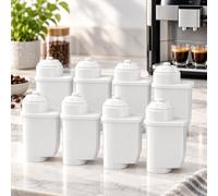 8 Filtros Agua Cafetera para Melitta Caffeo Solo E950 | 8 filtros de repuesto ayudan a mejorar el agua de preparación y facilitan el mantenimiento periódico de la cafetera.