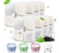 8 Filtros para Gatos con Resina Activada por Carbono, Sistema De Filtración de Tres Capas, Compatible con 2,5L Pixi Bebederos Fuente, Repuestos Catit