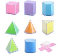 8 formas de matemáticas 3D de plástico con papel plegable, juguete de recursos de enseñanza de aprendizaje manipulativo de geometría para aula de niños