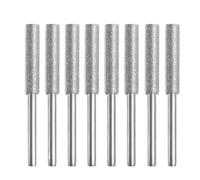 8 fresas cilíndricas recubiertas de diamante de 4 mm for afilar motosierras, lima de piedra for afilar motosierras, herramientas for tallar y afilar.(4.8mm-silver)