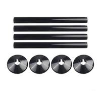 8 fundas de tubo de radiador con collares a juego compatibles con tubos de 15 mm de diámetro, aspecto cromado (negro)