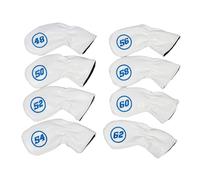 8 fundas impermeables para cabeza de palo de golf, fundas de piel sintética, fundas protectoras para barra, impermeables, cubierta de cabeza de hierro