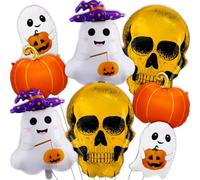 8 globos de Halloween, lindos globos de calabaza fantasma de calavera para decoraciones de fiesta de Halloween, suministros de decoración de fiesta de boda