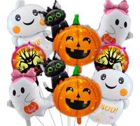 8 globos de Halloween, lindos globos esféricos de fantasma blanco para decoración de fiesta de Halloween, suministros de decoración de fiesta de boda