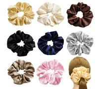 8 gomas para el pelo grandes, de tela de alta elasticidad, gomas para el pelo simples para mujer, coleteros simples y elegantes, gomas para el pelo grandes