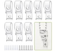 8 guías de cordón transparentes para cortinas enrollables para niños, gancho de fijación con tornillo de expansión, rodillo fijo y cadenas de cuentas romanas
