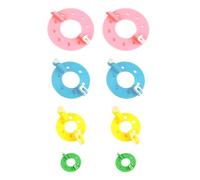 8 herramientas de punto para manualidades, herramientas de punto de plástico, kit de manualidades de punto para hacer pompones, juguetes de peluche (rosa, azul, verde, amarillo)