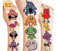 8 hojas (82 piezas) Monster Horror Game Banban Tatuajes temporales temáticos Banban Suministros para fiestas de cumpleaños Favores Super lindos tatuajes falsos Pegatinas Decoraciones para fiestas