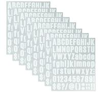 8 hojas autoadhesivas de vinilo con letras y números, pegatinas para buzón, letreros, ventanas, puertas, coches, camiones, casa, número de dirección (blanco, 1 pulgada)