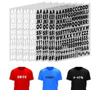 8 hojas de 1328 letras para planchar, letras pequeñas de la A a la Z, letras de vinilo de 1 pulgada de transferencia de calor negras para tela, ropa camiseta impresión bricolaje manualidades (negro +