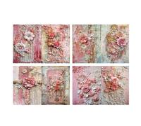 8 hojas de papel con 5 flores para álbumes de recortes, manualidades, fondo decorativo, álbum de recortes, flores, álbum de recortes decorativo para fotos