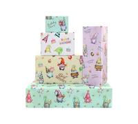 8 hojas de papel de regalo de cumpleaños, gnomo feliz cumpleaños con globo de pastel, papel de regalo de mejor deseo, papel de regalo para cumpleaños, aniversario, baby shower, fiesta, niña, niño
