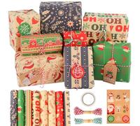 8 hojas de papel de regalo de Navidad, 70 x 50 cm, papel de regalo de Navidad, 8 tipos de papel de regalo de Navidad, papel de envolver Navidad para niños, amigos, familia