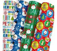 8 hojas de papel de regalo de Navidad, Papá Noel, muñeco de nieve, pingüino, diseño de letras, juego de papel de regalo de invierno para Navidad, vacaciones, fiestas, cumpleaños, baby shower, 50 cm x