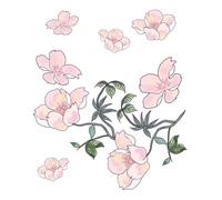 8 hojas de pegatinas de tatuajes temporales de flores, flores de durazno, tatuajes falsos for el pecho y el cuerpo de las mujeres.(FC-084)