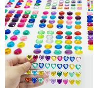 8 hojas de piedras de estrás autoadhesivas de colores acrílicos, diferentes formas