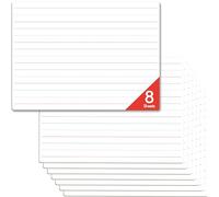 8 Hojas de Pizarra Blanca con Líneas de Borrado en Seco, Tablero de Escritura con Reglas a Doble Cara & Herramienta de Práctica de Escritura a Mano para Aula, Suministros de Oficina Pizarra Blanca