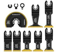 8 hojas de sierra oscilantes titanio hoja de sierra universal compatibles con Dewalt Makita Rockwell Bosch accesorios herramienta multifunción para metal madera tornillos (8 piezas)