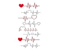 8 hojas de tatuajes temporales con letras negras for brazo, manga, palabra de amor, corazón, cuerpo falso, pierna, tótem for mujer(SET 05)