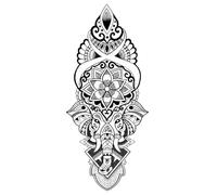 8 hojas de tatuajes temporales de flores for brazo, rosas, calaveras, león, oso, serpiente, tótem 3D falso for mujer(QXQB115)