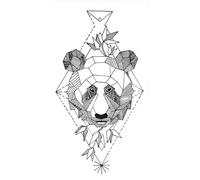 8 hojas de tatuajes temporales de flores for brazo, rosas, calaveras, león, oso, serpiente, tótem 3D falso for mujer(QXQB156)